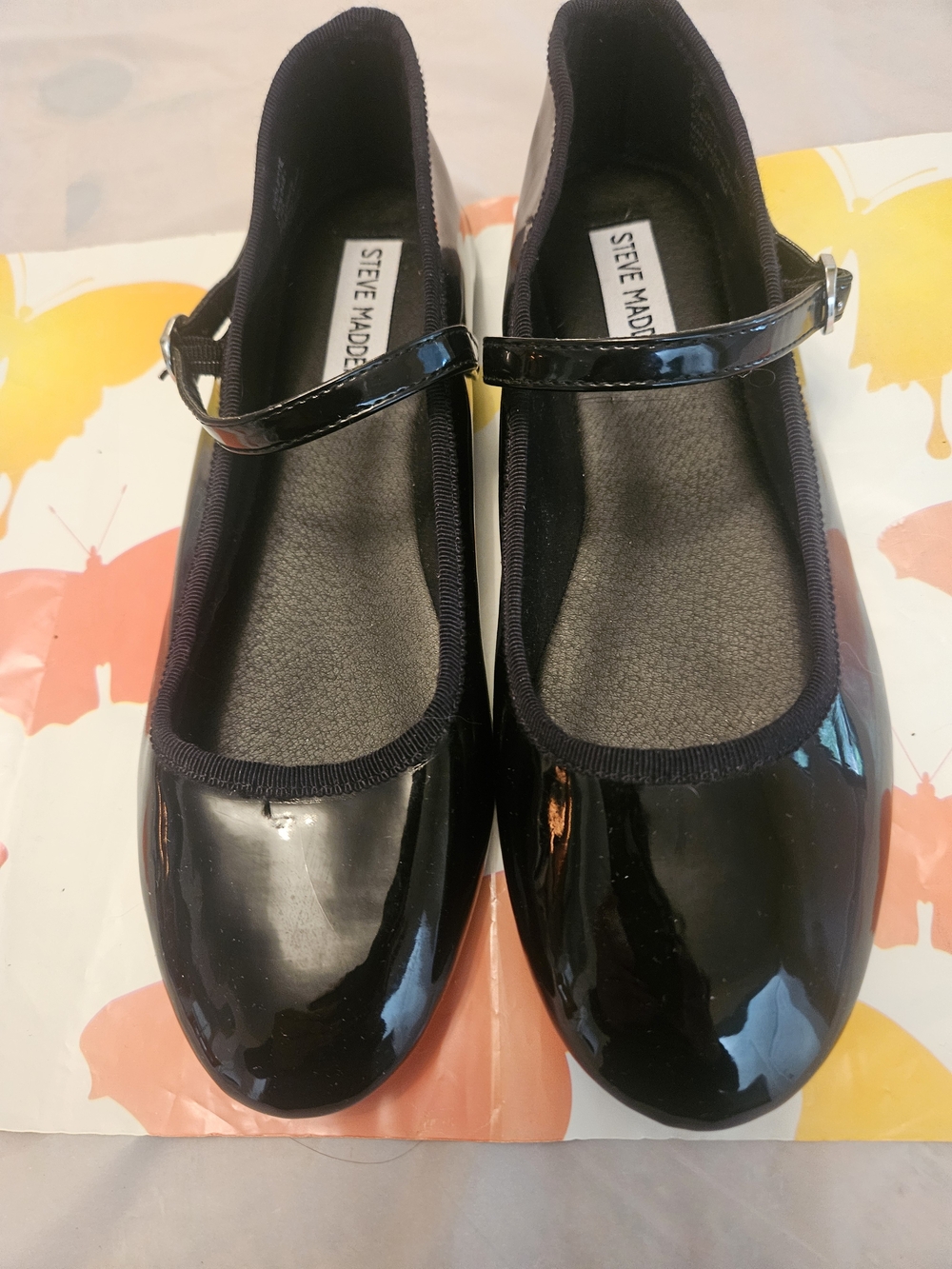 Steve Madden Black Patent Mary Jane Ballet Flats
